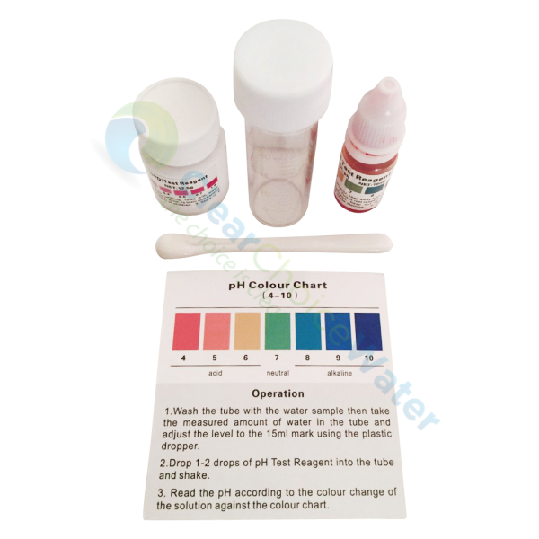 pH test kit for alkaline water filters
